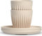 HUSKEE Espresso Cups Set of 2 - Reusable Small Coffee Cups with Unique Fins for Espresso & Macchiato - Insulated Espresso Cups with Saucers Made with Repurposed Coffee Husks - 3 oz., Natural