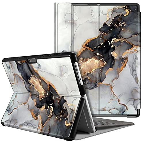 FINTIE Custodia per Microsoft Surface Pro 8 13 Pollici 2021, Multi-angli Hard Shell Business Cover, Compatibile con Tastiera Type Cover, (Z-Cloudy Marble)