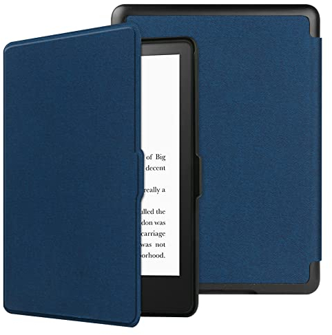 HoYiXi Étui pour 6,8 Kindle Paperwhite 11e Génération 2021 et Kindle Paperwhite Signature Edition 2021 Coque en Cuir Mince Housse de Protection avec Auto Dormir/Réveiller Function - Bleu
