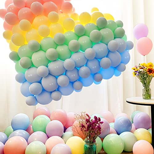 OUOQI Luftballons Pastell,100pcs Ballon Pastellfarben Macaron,Macaron Luftballons,Ballons Pastell Macaron,Bunt Luftballons Pastell,Latex Farbige Ballons,Luftballons Pastellfarben für Party Dekorative