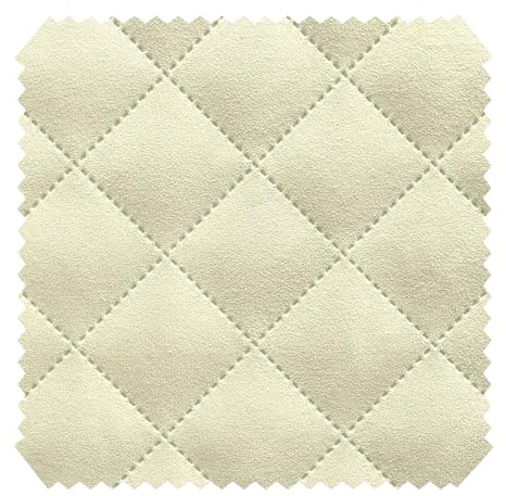 novely® ALPEN Gesteppter Velours in Wildleder-Optik, 3-lagig kaschiert Polsterstoff, Volumen Möbelstoff mit Rauten-Muster in 5x5cm, Pflegeleichte Meterware 1lfm | Farbe: 11 Creme