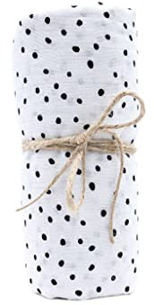 hutch&putch Mulltuch Bio Baumwolle 120x120cm - 100% Bio-Baumwolle - Spucktuch - Pucktuch - Kuscheltuch - Wickeltuch - Baby - Neugeborene - Geschenk zur Geburt (Dots)