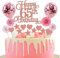 Tortendeko 65. Geburtstag Rosegold - Happy Birthday Glitter Cake Topper für Junge und Mädchen - Kuchendeko 65 Jahre