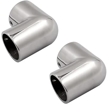 2-Way Pipe Fitting Elbow,2PCS 316 Stainless Steel Pipe Components Marine Hardware 7/8inch 1 Inch 1-1/4inch Boat Hand Rail Fitting 90 Degree Corner Elbow (1-1/5inch-30mm)