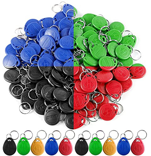 HERNAS 100pcs 125KHz RFID Key Fob Access Control Card, Waterproof ABS Electric Lock Keys, EM4100 Card, ISO14443A Compliant, Read Only