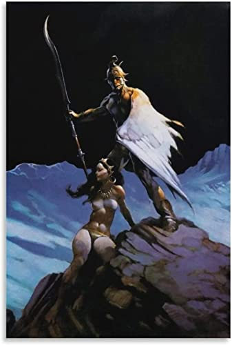 UDERUI Frank Frazetta Poster《 Flügel Fantasie》Wandkunst Frank Frazetta druckt Frank Frazetta Leinwandgemälde für Wohnkultur Bild 50x70cmx1 Kein Rahmen