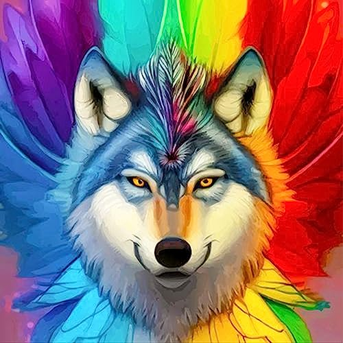 MOGTAA Diamond Painting Wolf Set, 5D Wolf Diamant Painting Bilder für Erwachsene Kinder, DIY Diamond Art Tiere Diamant Malerei Bilder für Heimdecor 35x35cm