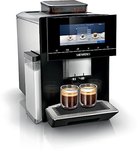 SIEMENS TQ905R09 EQ.900 (schwarz/silber, WLAN) - Leisester Vollautomat, Tassenheizer, iAroma-System, Kaffeekannenfunktion