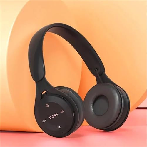 SanSixi Casque Écouteurs Compatible avec Bluetooth Casque Sans Fil Stéréo Pliable pour Sport Micro Écouteurs Mains Libres Lecteur MP3 (Black)