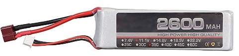 Batterie Lipo 11,1 V 35C 2600 MAh 3S, Batterie Li Polymère RC Lipo pour Drone de Course, Quadrirotor, Hélicoptère, Avion, Bateau RC, Modèles RC (Prise en T)