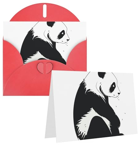 WSOIHFEC Baby Panda Grußkarten Weihnachtskarten mit Umschlägen Blanko-Karten für Freund Geburtstagskarte Lustige Weihnachten Notizkarten für Hochzeit Business Halloween Party Geschenke