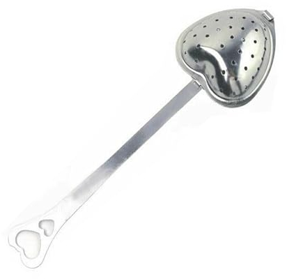 ARA CHOICE Hot Heart Shape Stainless Steel Tea Leaf Herbal Filter Infuser Spoon Strainer Mesh Tea Strainers Tea Infuser Spoons for Loose Tea Spoons Handle Stainless Steel Loose Leaf Tea Herb Filter