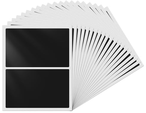 YIKIADA Schwarz Rechteckig Etiketten 75 × 50 mm Selbstklebend Groß Lager Klebeetiketten Wasserdicht Aufkleber für Marmelade Beschriften Adressetiketten 40 Stück