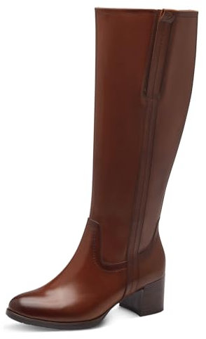 Tamaris Comfort 8-85504-43-Scarpe Tacco Lungo, Stivali ad Altezza Ginocchio Donna, Cognac, 38 EU Larga