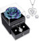 Yamonic Ewige Rose mit Kette 925 Sterling Silber,Infinity Rose Geschenke für Frauen,Herz Halskette Frauen Geschenk Weihnachten Geburtstag Valentinstag Muttertag,Echte Rose Geschenke Für Mama Freundin