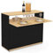 IDMarket - Meuble de Bar Extensible en Table à Manger 2 Personnes VITO Noir et Plateau Bois