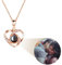 AVINVAN Photo Necklace 925 Sterling Silver Personalised Projection Necklace with Picture Inside Charm Customised Heart Pendant Present for Women Mum Girls Wife Birthday (Heart02-rose gold)