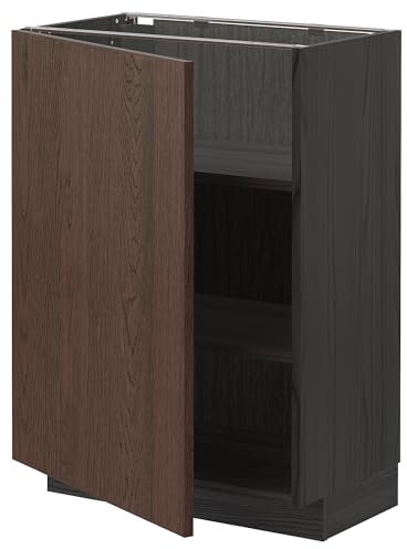 METOD Unterschrank mit Einlegeböden, 60x37 cm, Schwarz/Sinarp Braun