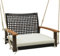 LIFEZEAL Rattan Schaukel für Garten, Hängesessel aus Weide mit abnehmbarem Kissen & Rückenlehne, Hängesitz Hängestuhl für Veranda mit 2 Seilen zum Aufhängen, Tragkraft 180 kg