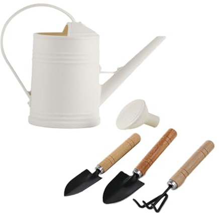 Sharplace Blumengießkanne 2L Gartengießkanne Set mit abnehmbarem Zerstäuber Zimmerpflanzen Gießkanne Praktische Kunststoffgießkanne Ideal für die Bewässerung im Freien, Weiß