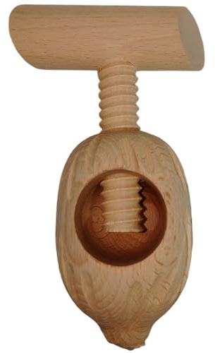 Schiaccianoci a Vite in Legno di faggio schiaccia Noci nocciole a Fungo ghianda rompinoci da Cucina casa (Ovale)