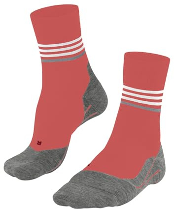 FALKE Damen Laufsocken RU4 Endurance W So Baumwolle Funktionsmaterial antiblasen 1 Paar, Orange Coral 8017 Stripe, 41-42