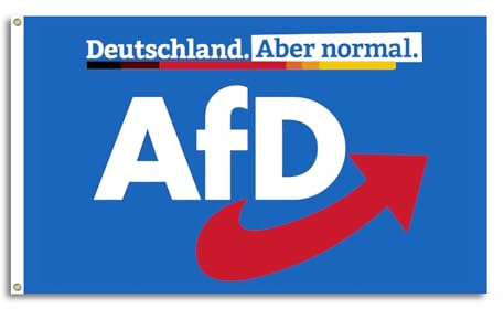 FlagShipper - AFD Flagge 150x90 cm Alternative für Deutschland AfD Partei Fanartikel Fahne NEU Logo Dunkelblau Landtagswahl Europawahl Bundestagswahl für Garten Demonstration