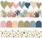 80 Stück Boho-Pinnwand-Bordüre,Bunte Klassenzimmergrenzen, Retro-Herz- und Handmuster，Selbstklebende Boho-Gänseblümchen-Bordüren für Pinnwand, Tafel, Tür und Wanddekorationen，Schule und Büro（28 M）