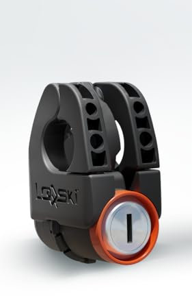 LOQSKI Ski & Pole Lock - Lightweight, Easy-Use Security for Skis and Poles. Fits in Jacket Pocket. Made in UK (Orange)