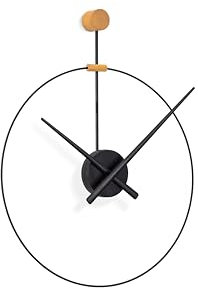 NOMON Wanduhr mit minimalistischem Design, Schwarz, Eiche, Modern