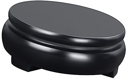 COLLBATH 1 Pc Siège En Bois Décor Chinois Figurine De Fléau Vase Carré Support De Vase Oriental Pied De Vase Décoratif Vase Rond Socle Artisanal Plateau De Service Carré Décor Rétro Black