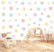 Wally Fox - Wandtattoo Kinderzimmer - Kinderzimmer Deko - Wandtattoo Kinderzimmer Mädchen - Wanddeko - Gänseblümchen - Pastellfarben, Blau, Rosa, Gelb, Violett, Grün - 48 Stück