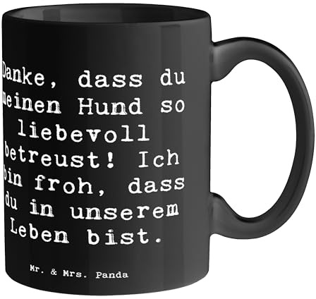 Mr. & Mrs. Panda Tasse Spruch Danke Hundesitter - Geschenk, Teetasse, Besondere Aufmerksamkeit, Kaffeetassen, Ich bin froh, Dankbarkeit zeigen,
