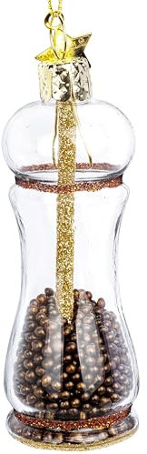 SIKORA Pfeffermühle besondere Weihnachtskugel Glas Christbaumschmuck Deko Figur Weihnachten Anhänger Ornament - Trend Line - BS014