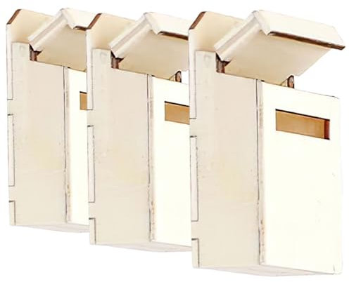 Vaguelly 3pièces Miniatures De Boîtes Aux Lettres Bois Lot de Accessoires Décoratifs pour Maison De Poupée Modèles à Personnaliser pour Et Décoration De Miniature