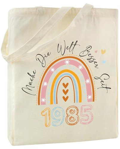Ysound 40. Geburtstag Geschenk für Frauen Baumwolltasche personalisiert Einkaufstasche Geburtstagsgeschenk für Frauen 1985 Stofftasche Geschenke für Frau Mama Kollegin Freunde zum 40. Geburtstage