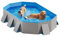 Peteast Foldable Dog Pool mit robusten runden Design, Durable 82 Lx46 Bx12 D Extra große tragbare Pet Bathtub mit verstärkten Seitenwänden für Stabilität (Blue & Grau)