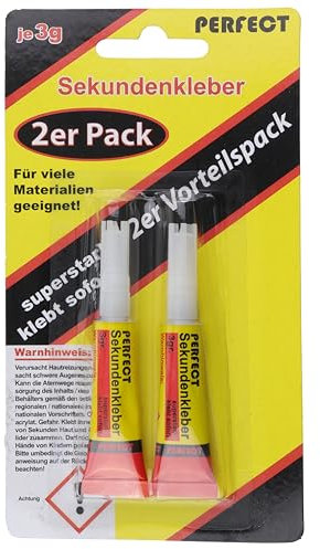 Perfect Superglue Lot de 2 tubes de colle instantanée 3 g