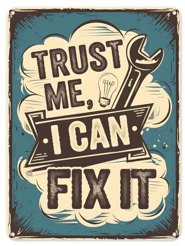 Shopagift Trust Me I Can Fix It Funny Metal Poster Wall Tin Sign Man Cave Shed Bar Bedroom Home Kitchen - A5