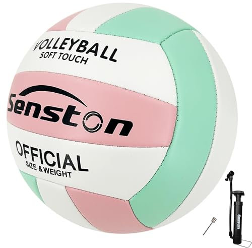 Senston Volleyball Offizielle Größe 5, Wasserfest Volleyball Ball mit Pumpe, Outdoor Beachvolleyball für Beach, Pool und Strand