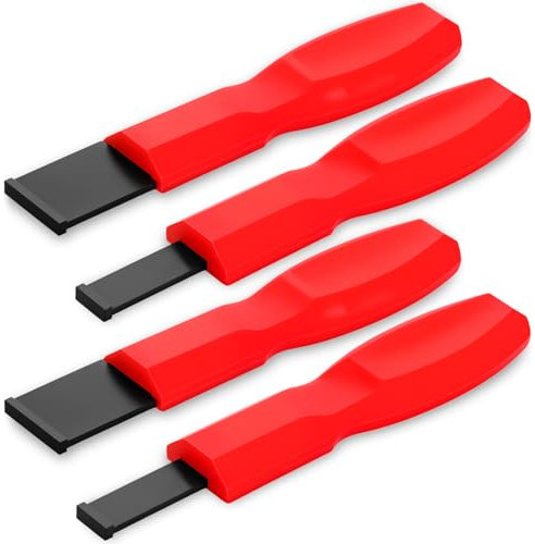 Set di raschietti in metallo duro con manico lungo, raschietto per guarnizioni, spatola per rimozione residui di colla, etichette adesive per vernice antiruggine (4 pezzi)