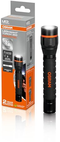OSRAM LEDinspect TORCH 350 ESSENTIAL, función de zoom, 350lm de brillo, 6500K, 3 modos de luz, linterna de inspección LED