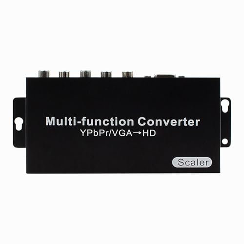 Javoryxh Convertidor de puerto YPbPr/VGA de euroconector a HDTV fácil de usar con doble opción de entrada, adaptador de conversión portátil, color negro