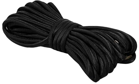 Cordoncino di raso nero largo 5 mm per cucito, tessitura, sartoria, 5 m