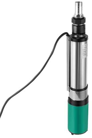 320W Tiefbrunnenpumpe 8x50cm Edelstahl Brunnenpumpen 4500U/min 25m Förderhöhe IPX8 Reiner Kupfermotor 16m Kabellänge mit 4 Laufräder und Feste Zugringe