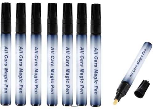 Awlve Doux Chemin Stylo Anti-Rayures Recyclable, Stylo Pro Anti Rayure pour Voiture Retouche Peinture Carrosserie Universel, Effaceur Magique rayures (Noir,Lot de 7)
