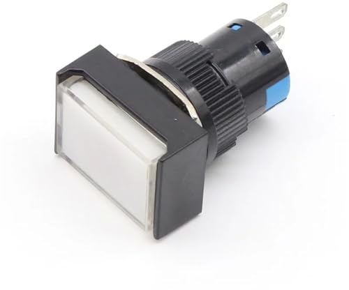 Interruptor pulsador momentáneo rectangular de 16 mm, 3 pines, 1 unidad(WHITE)