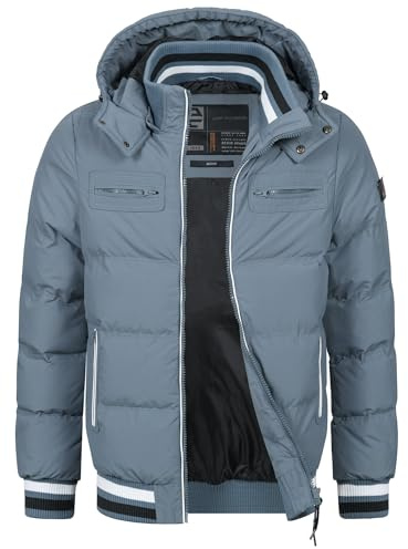 Indicode Herren Marlon Steppjacke in Daunenjacken-Optik mit Kapuze Winter