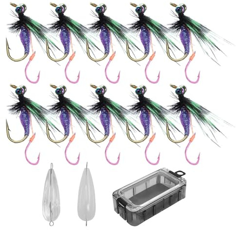 Señuelos 10 Piezas de Equipo de Pesca con Gancho Doble | Cebos Nadadores de el Lance y la Pesca Para Mar Agua Dulce Orilla Estanque Kayak Lanzamiento Exterior Trucha Bagre Perca