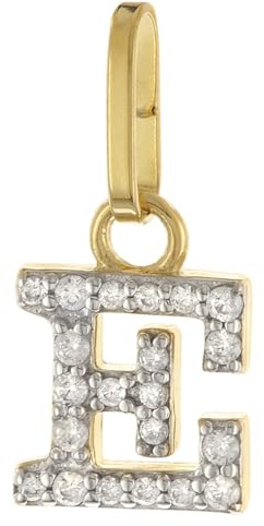 trendor Buchstaben-Anhänger E 925 Silber Vergoldet 21284-E | wunderschönes Schmuckstück für Damen, elegante Geschenkidee